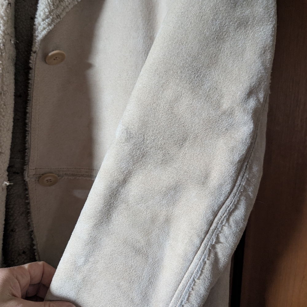 Faux Shearling Lined Genuine Suede Coat - Picture 5 of 8